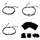 3 pièces 3 styles hamsa main/main de miriam avec mauvais œil bracelet de perles tressées pour les femmes BJEW-SZ0002-17-1