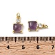 Натуральные аметистовые квадратные подвески KK-Z137-15G-02-3