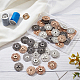NBEADS 24 Sets Alloy Flower Snap Buttons FIND-NB0003-65-4