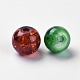 Perles de verre craquelé peintes DGLA-X0006-6mm-08-3
