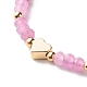 Handmade Evil Eye Lampwork Round Beads Stretch Bracelet Set for Teen Girl Women BJEW-JB07001-9