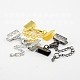 Brass Ribbon Ends with Lobster Claw Clasps and Chains KK-K004C-M-1