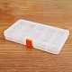 15 Grids Transparent Rectangle Plastic Beads Storage Containers PAAG-PW0012-03-2