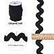 GORGECRAFT 20mm RIC Rac Ribbon 10 Yards Black Wave Sewing Bending Fringe Trim Woven Braided Fabric Lace for DIY Crafts Clothes Dress Embellishment Flower Gift Wrapping Wedding Party Decorations OCOR-GF0002-49D-2