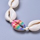 Verstellbare Halsketten aus Kaurimuschel Perlen NJEW-JN02400-03-2