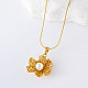 3 шт. ожерелье из нержавеющей стали с имитацией жемчуга в виде цветка для женщин SX1880-1