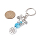 Porte-clés pendentif ange en verre et arbre de vie en alliage KEYC-JKC00652-3