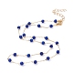 Runde Halsketten mit synthetischen türkisfarbenen Perlen NJEW-JN02877-02-1