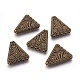チベット風合金シャンデリアパーツ  三角形  アンティークブロンズ  27x23.5~24x4mm  穴：1.6mm PALLOY-E460-14AB-2