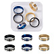 Crafans 6 pz 3 colori anelli a fascia in acciaio inossidabile RJEW-CF0001-02-1