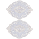 ポリエステルレース刺繍テーブルマット  花柄とオーバル  ダイニングテーブル装飾用ランチョンマット  ナバホホワイト  450x315x1.2mm AJEW-WH0413-78-1