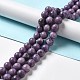 Lepidolita natural / hebras de perlas de piedra de mica púrpura G-B029-B03-04-4