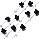Glass Butterfly & ABS Plastic Pearl Beaded Chains CHS-N003-02-04-3