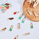 OLYCRAFT 21pcs Resin Wooden Earring Pendants Trapezoid Vintage Resin Wood Statement Jewelry Findings for Necklace and Earring Making - Mixed Color RESI-OC0001-01-5