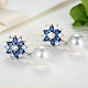 Platinum Plated Brass Flower Cubic Zirconia Stud Earrings EJEW-FF0002-08A-3