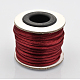マクラメラテール中国結び作り用コードラウンドナイロン編み込みひも糸  サテンコード  暗赤色  1.5mm  約16.4ヤード（15m）/ロール NWIR-O001-B-06-1
