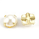 ABS Plastic Imitation Pearl Shank Buttons BUTT-T002-6mm-01G-2