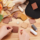OLYCRAFT 30Pcs 2 Colors Imitation Leather Label Tags Leather Blank Tag 2x2 Inch Square Leather Labels with 4-Hole Blank Imitation Leather Tags for Stamping DIY Labels Jeans Bags Accessories DIY Crafts AJEW-OC0003-99-3