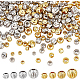 BENECREAT 220pcs Round Plated Brass Spacer Beads KK-BC0008-32-1