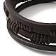 Bracelet multi-rangs tressé en cuir microfibre avec 201 fermoir en acier inoxydable pour homme femme BJEW-C021-06-P-4