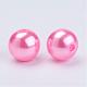 Perles acrylique imitation de perles rondes roses pour chunky collier pour enfants X-PACR-12D-35-2
