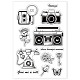 GLOBLELAND Vintage Camera Clear Stamps Retro Rose Butterfly Silicone Clear Stamp Seals for Cards Making DIY Scrapbooking Photo Journal Album Decoration DIY-WH0167-56-870-8