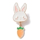 Conejo con alfileres de esmalte colgantes de zanahoria JEWB-D028-02B-KCG-1