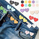 Gomakerer 10 Uds. 10 colores serie de color dopamina corazón con palabra spray pintado aleación ajustable jean botón pines FIND-GO0001-45-4