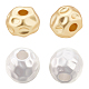 Benecreat 20 pièces 2 couleurs perles en laiton plaqué or longue durée perles entretoises rondes pour bracelet boucles d'oreilles collier fabrication de bijoux KK-BC0007-16-1