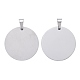 DIY Materials 201 Stainless Steel Flat Round Hand Stamping Blank Tag Pendants STAS-O044-125-2