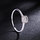 Shegrace elegante moda 925 anillo de dedo cuadrado de plata esterlina JR358A-3