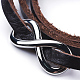 Drei Schleifen Lederband Wickelarmbänder BJEW-F291-19A-3