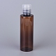 ペットプラスチックのプレスキャップ透明なボトル  詰め替え可能なボトル  サドルブラウン  14x4cm  容量：約120ml（4.06液量オンス） MRMJ-WH0009-03D-120ml-1