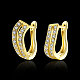 Brass Cubic Zirconia Hoop Earrings EJEW-BB14961-A-2