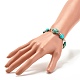 Bracelet en perles synthétiques turquoise (teint) coeur et tortue BJEW-JB07302-02-3