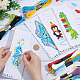 GORGECRAFT 4 Sets 4 Styles Cross Stitch Bookmark Kits DIY Embroidery Bookmark Easy Stamped Embroidery Bookmark for Beginners Youth Adults Sea Horse Penguin Dinosaur Butterfly Patterns DIY-FG0004-07-3