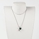 Heart Electroplated Glass Pendant Necklaces NJEW-JN01319-6