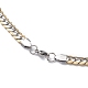304 collar de cadena de eslabones cubanos de acero inoxidable para hombres y mujeres NJEW-E093-03GP-01-3