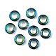 電気メッキガラスリンクリング  クリスタル宇宙リング  プリズムリング  多面カット  バックメッキ  丸いリング  グリーン  20x5~5.5mm  内径：11mm GLAA-A008-04B-01-1