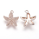 Alloy Starfish/Sea Stars Pendants PALLOY-J219-046RG-3A-2