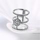 Laiton zircone cubique creux anneaux trois boucles de doigt pour la fête RJEW-BB16279-6P-4