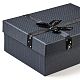 紙の厚紙箱  長方形  ブラック  3個/セット&nbsp;CON-WH0085-34-3