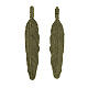 Alliage de style tibétain gros pendentifs en plumes TIBEP-16234-AB-NR-1