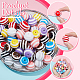 Nbeads 96 pièce de perles en résine à rayures de 8 couleurs RESI-NB0002-01-4