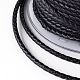編み紐  革のアクセサリーコード  ジュエリーDIY製版材料  ブラック  3mm  約10.93ヤード（10m）/ロール WL-I003-3mm-C-05-3