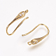 Brass Cubic Zirconia Earring Hooks KK-P076-03-2