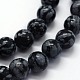 Naturschneeflocke Obsidian Perlen Stränge G-I199-36-4mm-3