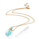 Electroplated Natural Quartz Crystal Openable Perfume Bottle Pendant Necklaces NJEW-H216-02C-G-1