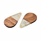 Transparent Resin & Walnut Wood Pendants RESI-N025-030-A02-3