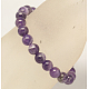 De style bouddha perles de pierre gemme améthyste s'étendent bracelets BJEW-Q625-2